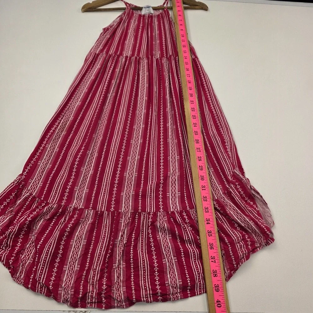 Old Navy Tulip-Hem‎ Dress Girls XL (14) Red Stripe Sleeveless Halter Neck Summer